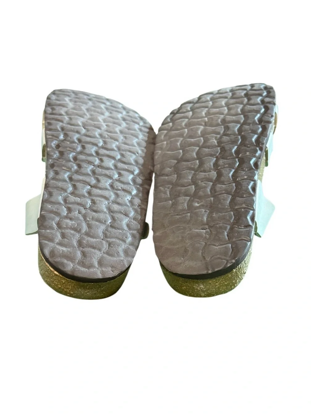 Cushionaire Double Strap Cork Footbed Sandals Beige Size 8